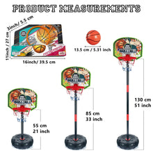 Load image into Gallery viewer, Koolbitz 2-in-1 Adjustable Basketball Hoop Set for Kids – Indoor & Outdoor Portable Basketball Game with Sturdy Backboard, Stable Base, Pump, and Two Basketballs – Fun Sports Activity for Ages 3+
