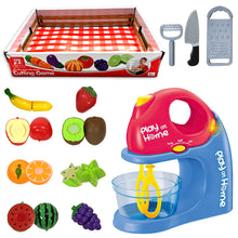 Load image into Gallery viewer, Koolbitz Light & Sound Kitchen Mixer Playset with Fruit & Vegetable Cutting Set – Interactive Pretend Play Cooking Toy for Kids – Realistic Blender with Spinning Action – Educational & Developmental