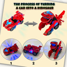 Load image into Gallery viewer, Koolbitz Kids Dinosaur Transforming Car Automatic Transformable Red Dinosaur Car Toy for Children Electric Dinosaur Car Toy for Toddlers Sound and Flashing Lights Fun Indoor Car Toy