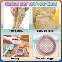 Load image into Gallery viewer, Koolbitz Kids Beach Play Sand Toy 22 Pcs Playset with 750g Magic Sand & Beach Train Bucket, Sand Pit Building Tools Model Educational Molds-Creative Sandcastle Toy Carry Bag Gift for Kids Boy Girl