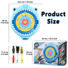 Load image into Gallery viewer, Cute Shark Shaped Magnetic Dart Board Set with 3 Darts, Plastic Hanging Wall Dartboard for Boys, Board Game Toy for Kids, Party Supplies Shark for Girls, Dart Board Set for Children