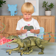 Load image into Gallery viewer, Koolbitz Interactive Remote Control Dinosaur Toy with Simulated Mist Spray, Realistic Roaring Sounds, LED Lights, Walking Dinosaur & Chomping Mouth- Lifelike T-Rex Robot Dinosaur for Kids