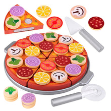 Load image into Gallery viewer, Koolbitz Cutting Play Food Toy for Kid Wooden Pizza Set Pretend Children Picnic Kitchen Accessories Cooking Velcro Toys Gift for Kids