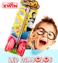 Load image into Gallery viewer, Koolbitz Children Colour Diabolo with light sound wooden sticks LED Light Up Diablo String Diablo Stick Indoor Outdoor Play Set Diablo For Kids, Juggling Toy for Fitness and Tricks (Red)