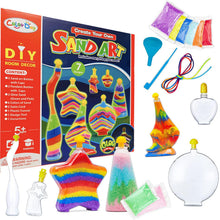 Load image into Gallery viewer, Koolbitz Sand Art Kit for Kids, Make Your Own Craft Activity Kit with Sand Sandisfying Set, Glow in The Dark Sand Art Assorted Shape Bottles and Pendant Bottles Arts and Crafts STEM Toys