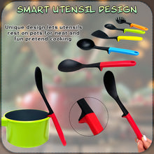 Load image into Gallery viewer, Koolbitz 12 Pcs Kids Kitchen Toy Accessories Set Utensils Cookware Toys Pots and Pans Toddler Pretend Cooking Playset Realistic Toys Playset for Kids 3 4 5 6 Years Old