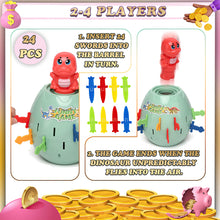 Load image into Gallery viewer, Koolbitz Dinosaur Surprise Action Game Interactive Coin Bank for Kids Pop Up Dinosaur, Fun Family Game with Spring-Loaded Dinosaur Includes Colorful Pegs and Stickers - Children's Action Board Game