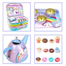 Load image into Gallery viewer, Koolbitz 115 Pcs Unicorn Tea Party & Birthday Cake Light-Up & Musical Cake Set Kids Pretend Play Cutting Food Kitchen Toys Including Dessert Cookies Gift for Kids Toddlers Girls
