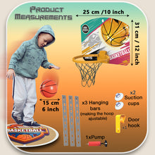 Load image into Gallery viewer, Adjustable Kids Basketball Hoop with Hard Backboard Pump and Ball, Adjustable Hanger Hook Indoor Outdoor Basketball Set with Net Ball and Pump Portable Sport Toys for Kids