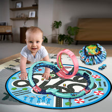 Load image into Gallery viewer, Koolbitz Kids Electric High Speed Slot Car Track Set with Large Play Mat - Battery Operated Racing Car with Roller Coaster Rails, Convertible City Map Storage Bag Educational Race Track Toy