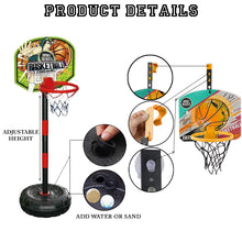 Load image into Gallery viewer, Koolbitz 2-in-1 Adjustable Basketball Hoop Set for Kids – Indoor & Outdoor Portable Basketball Game with Sturdy Backboard, Stable Base, Pump, and Two Basketballs – Fun Sports Activity for Ages 3+
