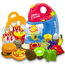 Load image into Gallery viewer, Koolbitz 31 Pcs Kids Kitchen Play Set, Toy Blender with Light, Cutting Fruits and Vegetables, Pretend Fast Food Playset, Kitchen Accessories for Ages 3 and Up