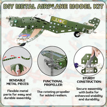 Load image into Gallery viewer, Koolbitz STEM Model Fighter Plane Building Kit Construction & Inbuild Plane with Real Tools ids Learning & Developing Engineering Skills Toys Birthday Gift for Boys Girls Ages 6+ (258 Pcs)