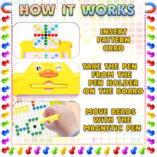 Load image into Gallery viewer, Koolbitz Magnetic Bead Art Board Multicolor Creative Drawing Set for Kids with Magnetic Pen & Pattern Cards - Engaging & Educational Preschool Toy Creativity Development