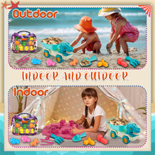 Load image into Gallery viewer, Koolbitz 22 Pcs Kids Beach Sand Play Set with Dinosaur Truck, 12 Animal Moulds, 1000g Sand, Shovels & Tools in Portable Carry Case for Indoor & Outdoor Playset for Kids Age 3+ Above