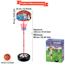 Load image into Gallery viewer, Koolbitz Adjustable Junior Basketball Hoop with Ball Portable Basketball Hoop for Kids Teenagers Youth and Adults with Large Base Stand Goals Indoor Outdoor Play