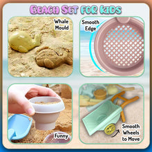Load image into Gallery viewer, Koolbitz 15 Pcs Kids Beach Toy Set Outdoor Summer Activity Sand Play Set with Wheelbarrow, Animal Molds, Shovels & Train for Boys & Girls Ages 3 for Birthday Occassion