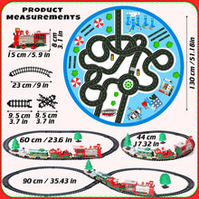 Load image into Gallery viewer, Koolbitz Electric Holiday Train Track Set for Kids – Realistic Train with Lights, Sound Effects, Adjustable Track Design, and Multi-Use Playmat for Hands-On Learning
