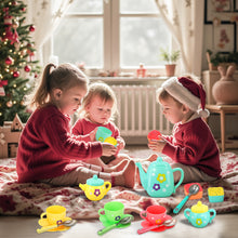Load image into Gallery viewer, Kids Multicolor Tea Set Party Set with Dessert Candy Muffin Toys Including Cups & Plates, BPA Free PVC Free Teapot, For Little Girls Enhance Child Skills (22Pcs)