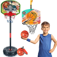 Load image into Gallery viewer, Koolbitz 2-in-1 Adjustable Basketball Hoop Set for Kids – Indoor & Outdoor Portable Basketball Game with Sturdy Backboard, Stable Base, Pump, and Two Basketballs – Fun Sports Activity for Ages 3+