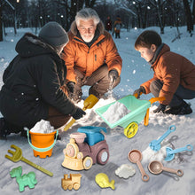 Load image into Gallery viewer, Koolbitz 15 Pcs Kids Beach Toy Set Outdoor Summer Activity Sand Play Set with Wheelbarrow, Animal Molds, Shovels & Train for Boys & Girls Ages 3 for Birthday Occassion