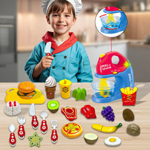 Load image into Gallery viewer, Koolbitz 31 Pcs Kids Kitchen Play Set, Toy Blender with Light, Cutting Fruits and Vegetables, Pretend Fast Food Playset, Kitchen Accessories for Ages 3 and Up