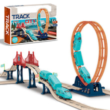 Load image into Gallery viewer, Koolbitz Kids High Speed Train Loop Track Set with Large Play Track - Battery Operated Rail track with Roller Coaster Rails, Convertible City Track Educational Toy Gift for kids.