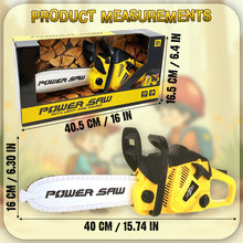 Load image into Gallery viewer, Koolbitz Toy Chainsaw for Kids, Electric Realistic Children Play Toy with Sound Pretend Play Outdoor Lawn Toy Chain Saw for Toddlers Best Birthday Gifts for Children Battery Operated Yellow