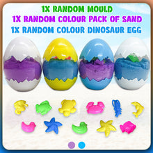 Load image into Gallery viewer, Koolbitz 12 Pcs Bucket Beach Train Playset with Sand Set, Dinosaur Egg, Molds & Tools - Non-Toxic Space Sand for Creative Indoor & Outdoor Fun, Perfect for Beach, Snow, or Sandbox Play, Ages 3+