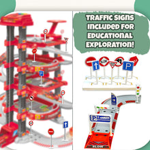 Load image into Gallery viewer, Koolbitz Kids Car Parking Lot 4 Floors of Parking Lot Pretend Play Toy for Children Educational Signs & Light Sound with Lift Parking Toy Indoor Perfect Parking Play Toy for Boys & Girls