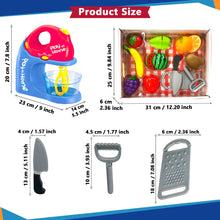 Load image into Gallery viewer, Koolbitz Light & Sound Kitchen Mixer Playset with Fruit & Vegetable Cutting Set – Interactive Pretend Play Cooking Toy for Kids – Realistic Blender with Spinning Action – Educational & Developmental