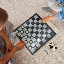 Load image into Gallery viewer, Koolbitz Pack of 2 Sets 3 in 1 Chess Checkers Draughts and Backgammon Game Board Set, Portable Folding with Magnetic Pieces, 36X36 cm for Kids Adults