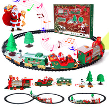Load image into Gallery viewer, Koolbitz Deluxe Christmas Train Set Festive Holiday Locomotive with Sound, Lights, Tracks, 22-Piece Model Train Kit for Decoration and Play, Perfect for Under the Tree and Seasonal Display