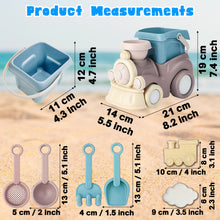 Load image into Gallery viewer, Koolbitz Kids Train Beach Toy Set Outdoor Summer Sand Play Toy for Children Includes Toy Beach Bucket Mini Cloud Mould Durable Train Rake & Bonus Tool Kit Boys & Girls