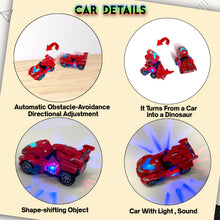 Load image into Gallery viewer, Koolbitz Kids Dinosaur Transforming Car Automatic Transformable Red Dinosaur Car Toy for Children Electric Dinosaur Car Toy for Toddlers Sound and Flashing Lights Fun Indoor Car Toy