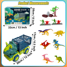Load image into Gallery viewer, Koolbitz Kids Dinosaur Transporter Car Toy Dinosaur Dino Truck Car for Children Includes Dinosaurs with Egg 4 Tree & 4 Stones Set Fun Educational Gift for Boys & Girls