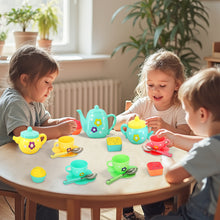 Load image into Gallery viewer, Kids Multicolor Tea Set Party Set with Dessert Candy Muffin Toys Including Cups & Plates, BPA Free PVC Free Teapot, For Little Girls Enhance Child Skills (22Pcs)