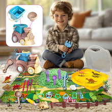 Load image into Gallery viewer, koolbitz Bucket Beach Train with 500g Space Sand Set Toy – Dinosaur Molds, Sandbox Playset with Portable Carry Case, Sandcastle Tools & Beach and Snow Accessories for Indoor/Outdoor Creative Play