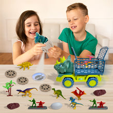 Load image into Gallery viewer, Koolbitz Dinosaur Transporter Car Toy & 3D Dinosaur Egg Projector – Interactive Playset with 12 Dinosaur Figures, Light-Up Projection, Realistic Landscape Accessories – Educational & Imaginative Toy