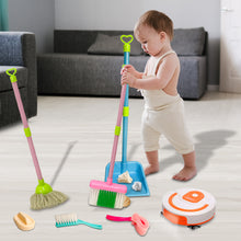 Load image into Gallery viewer, Koolbitz Interactive 7PCS Kids Cleaning Set with Simulation Vacuum Cleaner Robot - Includes Broom, Mop, Dustpan & More - Role Play Cleaning Toy for Kids Aged 3+ - Develops Responsibility & Motor Skill