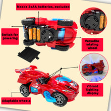 Load image into Gallery viewer, Koolbitz Kids Dinosaur Transforming Car Automatic Transformable Red Dinosaur Car Toy for Children Electric Dinosaur Car Toy for Toddlers Sound and Flashing Lights Fun Indoor Car Toy