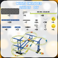 Load image into Gallery viewer, Koolbitz Marble Run266PCS Toy DIY Bricks Block Ball Space, STEM Educational Learning Toy Enhances Creativity with Marble Race Coaster, Problem-Solving & Motor Skills 266PCS Gift for Kids