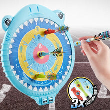 Load image into Gallery viewer, Cute Shark Shaped Magnetic Dart Board Set with 3 Darts, Plastic Hanging Wall Dartboard for Boys, Board Game Toy for Kids, Party Supplies Shark for Girls, Dart Board Set for Children