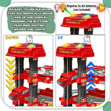 Load image into Gallery viewer, Koolbitz Kids Car Parking Lot 4 Floors of Parking Lot Pretend Play Toy for Children Educational Signs & Light Sound with Lift Parking Toy Indoor Perfect Parking Play Toy for Boys & Girls