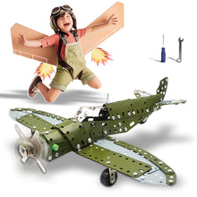Load image into Gallery viewer, Koolbitz STEM Model Fighter Plane Building Kit Construction & Inbuild Plane with Real Tools ids Learning & Developing Engineering Skills Toys Birthday Gift for Boys Girls Ages 6+ (258 Pcs)