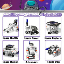 Load image into Gallery viewer, Koolbitz Kids Solar Space Set Educational Learning Science Toy for Children Solar Powered 6 in 1 Robot Kit for Boys & Girls Research & Exploration Adventures Space Playset
