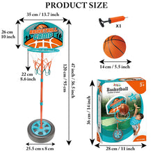 Load image into Gallery viewer, Koolbitz Junior Basketball Hoop with Ball, Pump Portable Basketball Hoop for Kids Teenagers Youth and Adults with Large Base Stand Goals Indoor Outdoor Play