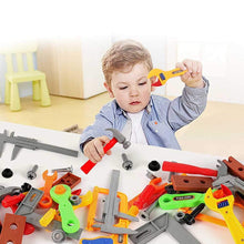 Load image into Gallery viewer, Koolbitz Kids Children Pretend Play Tools Construction Toy Set Pretend Role Play Tool Toys with Helmet Drill Chainsaw Hamer and More Kids Tool Set