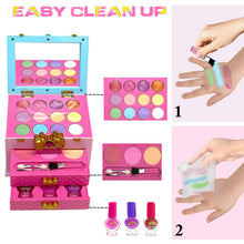 Load image into Gallery viewer, Koolbitz Kids Real Makeup Set Washable Makeup Beauty Set, Real Makeup Kit Washable Girls & Role Play Make Up Se Little Princess, Cosmetic Play Kit with Carry Case, Gifts Box, 3/4/5 + years
