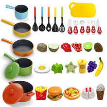 Load image into Gallery viewer, koolbitz Kids Kitchen Toys Set Children Kitchen Utensils & Food Set Cooking Toys Accessories Kit Kitchen Cooking Pots and Pans Playset Toddler Fruits Pretend Toy Gifts for Boys Girls